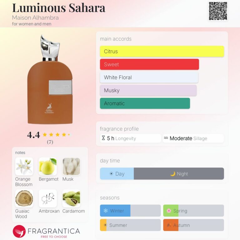 Luminous Sahara Maison Alhambra 100ml Eau de Parfum Homme