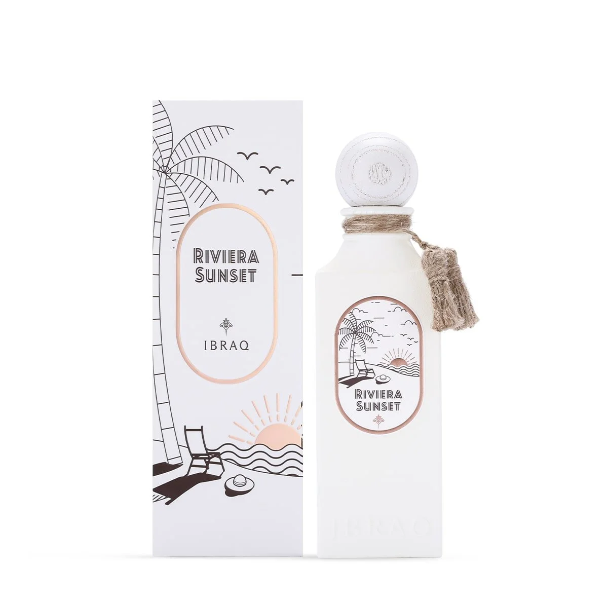 ibraheem-al-qurashi-riviera-sunset-perfume-beside-box Riviera Sunset Ibraheem AlQurashi 100ml Eau de Parfum Unisexe