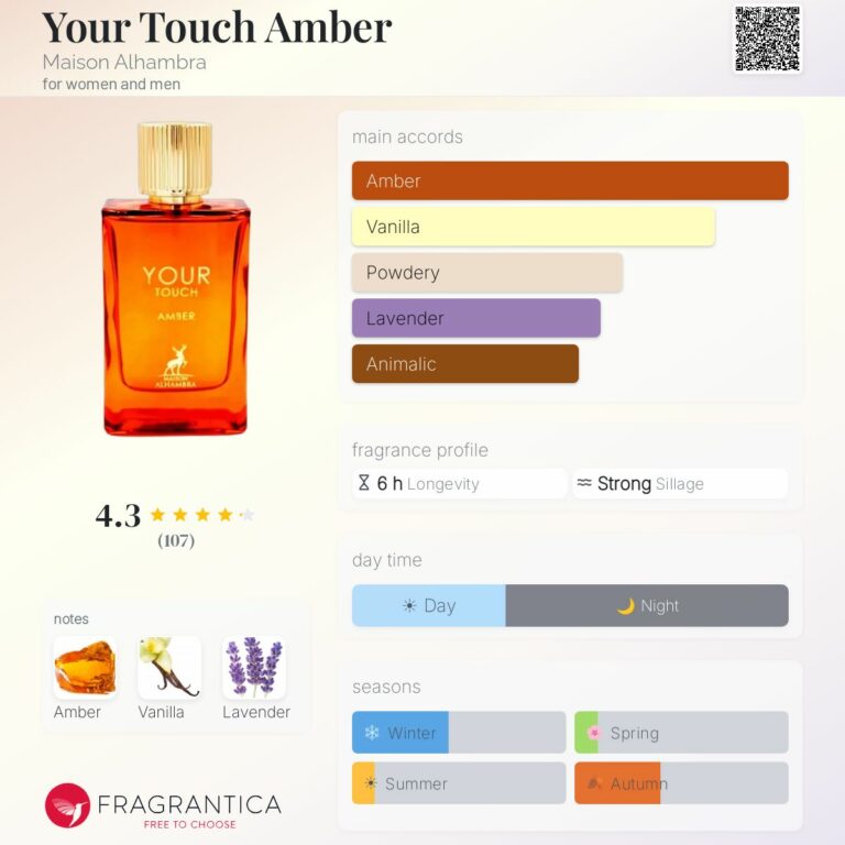 Your Touch Amber Maison Alhambra 100ml eau de parfum homme